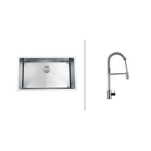 Ruvati RVC1521 Stainless Steel Kitchen Sink and Chrome Faucet Set Ruvati RVC1521 Stainless Steel Kitchen Sink and Chrome Faucet Set